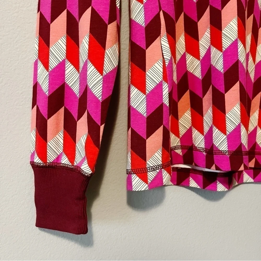 Vera Bradley NEW Henley Long Sleeve Pajama Top Bohemian Chevron Size Medium 8-10